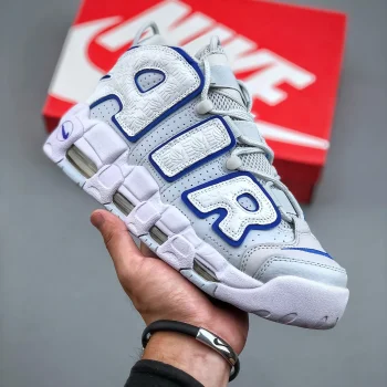 Air More Uptempo Embossed White Royal Blue