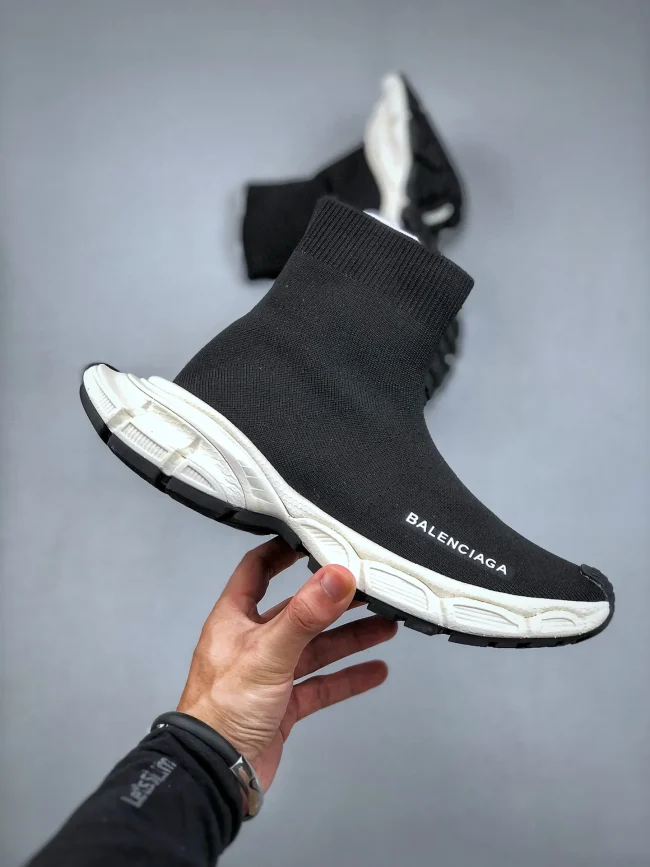 Balen 3xl Sock Recycled Knit Sneaker Black White