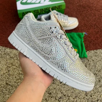 Cactus Plant Flea Market X Swarovski X Dunk Low Pure Platinum