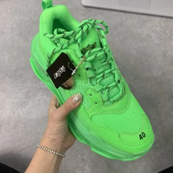 Balen Triple S Clear Sole Neon Green