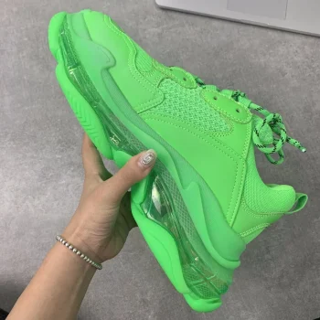 Balen Triple S Clear Sole Neon Green