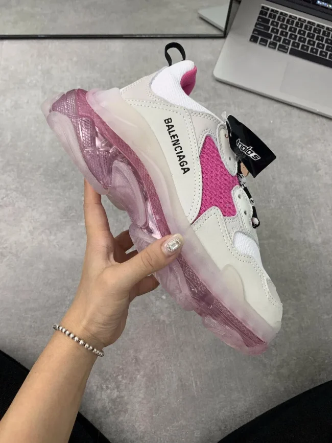 Balen Triple S Clear Sole White/pink