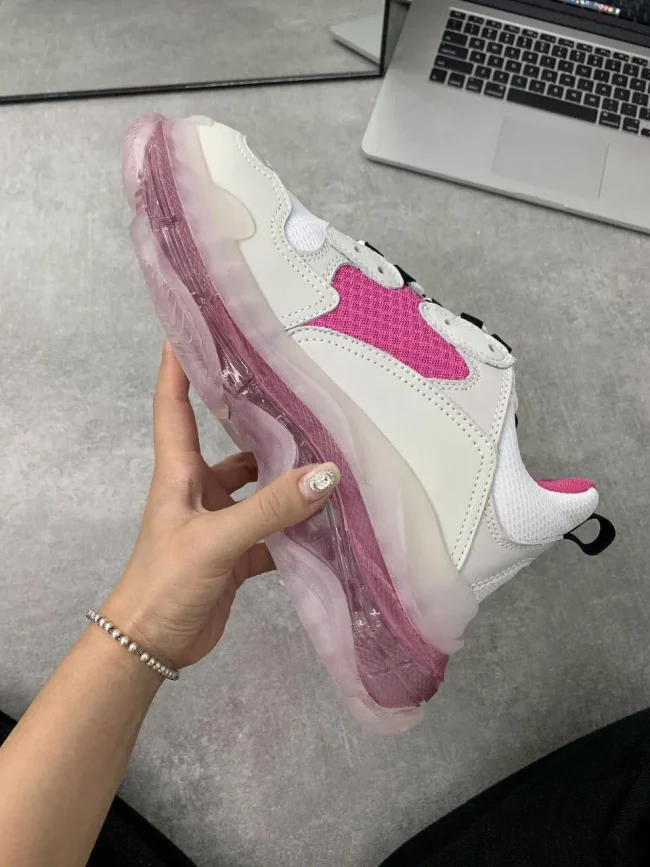 Balen Triple S Clear Sole White/pink