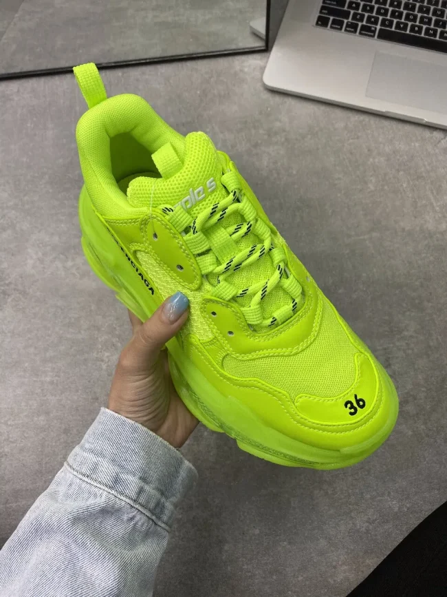 Balen Triple S Clear Sole Fluo Yellow