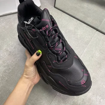 Balen Allover Logo Triple S Black/pink