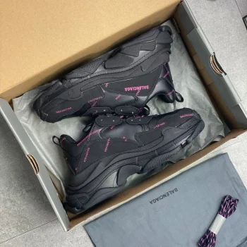 Balen Allover Logo Triple S Black/pink