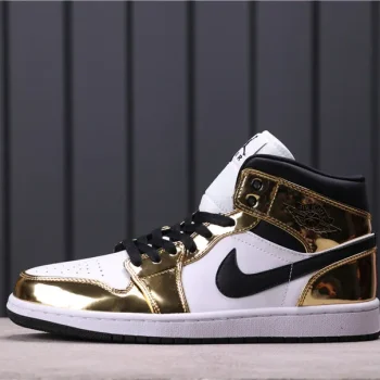 AJ 1 Mid Se White Metallic Gold