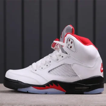 Aj 5 Retro Fire Red Silver Tongue