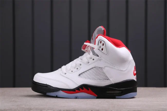 Aj 5 Retro Fire Red Silver Tongue