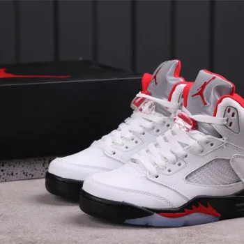 Aj 5 Retro Fire Red Silver Tongue