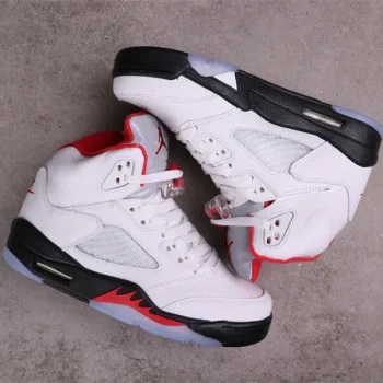 Aj 5 Retro Fire Red Silver Tongue